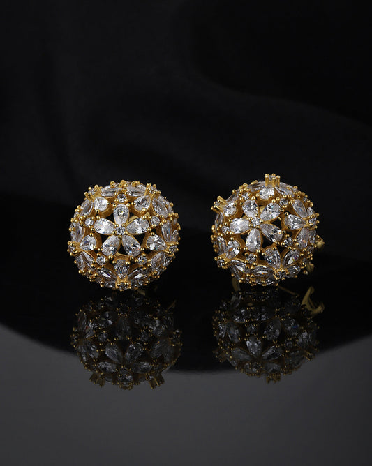 Gold-Polished Cz Stylish Ear Climber With Tassel Earring - Wahe Jewels - Swadesiicart