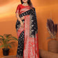 Joban Fashion Banarasi Black Woven Soft Silk Saree | Swadesiicart