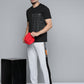 Alcis Men Black & White Typography Printed Slim Fit Training or Gym T-shirt | Swadesiicart
