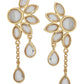 Gold-Polished Drop Earring With Dangling Square Cz Stone For Women - Wahe Jewels - Swadesiicart