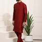 Sojanya Men Maroon Solid Kurta Set & Nehru Jacket | Swadesiicart