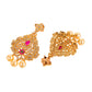Saraf RS Jewellery Gold-Polished White & Pink American Diamond Studded & Beaded Handcrafted Jewellery Set - Swadesiicart