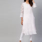 ADA Women Pink & White Chikankari Embroidered Handloom Kurta with Trousers | Swadesiicart