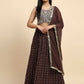 Brown Georgette Embroidered Lehenga choli with Dupatta - Dhara | Swadesiicart