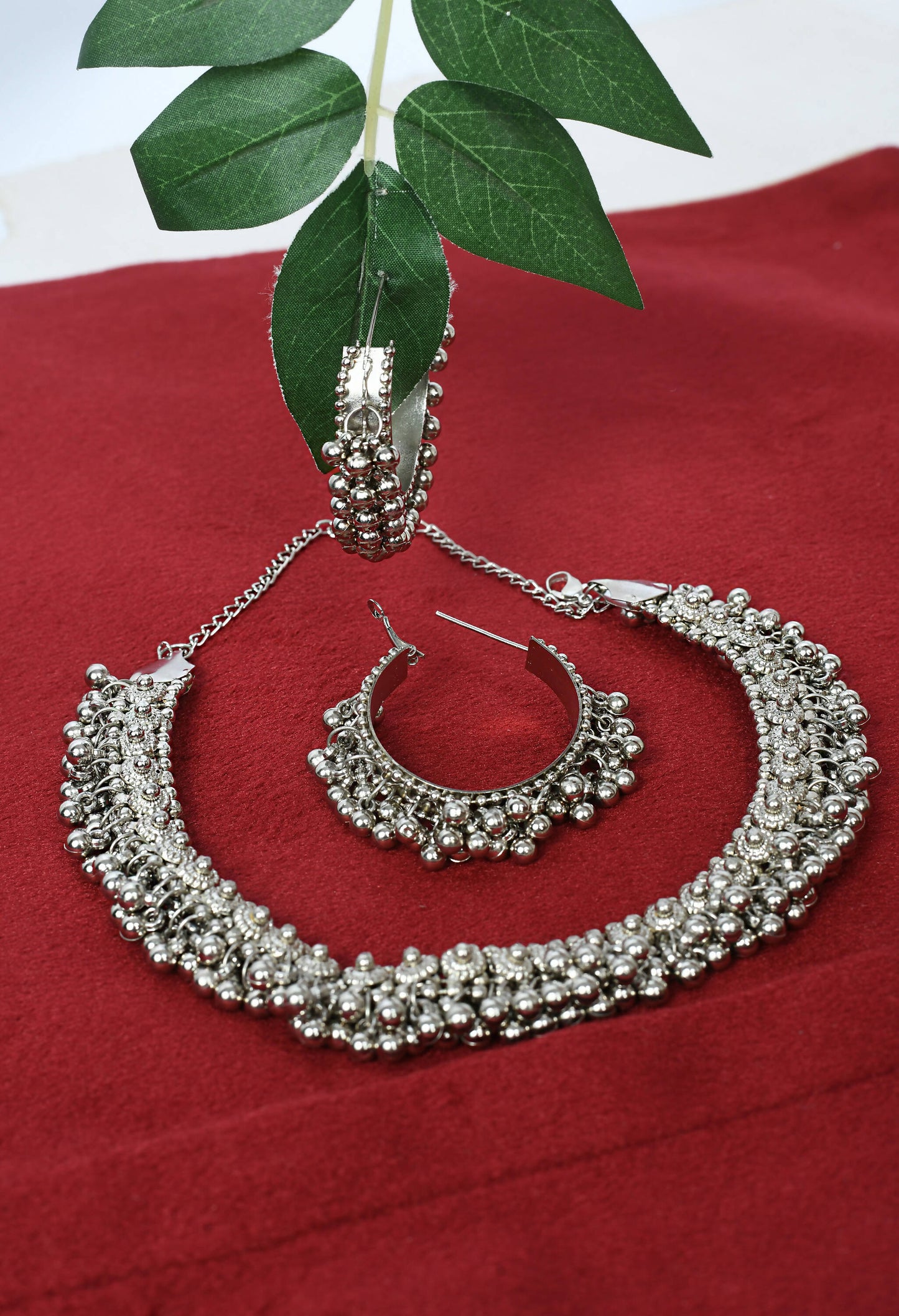 Mominos Fashion Johar Kamal Silver-Plated Brass Finish Ghungroo Work Choker For Women | Swadesiicart