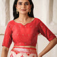 Shree Shyam Fashion Linen Cotton Red & White Saree