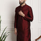 Sojanya Men Maroon Printed Straight Kurta | Swadesiicart