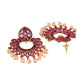 Shoshaa Magenta Gold-Polished Contemporary Drop Earrings | Swadesiicart