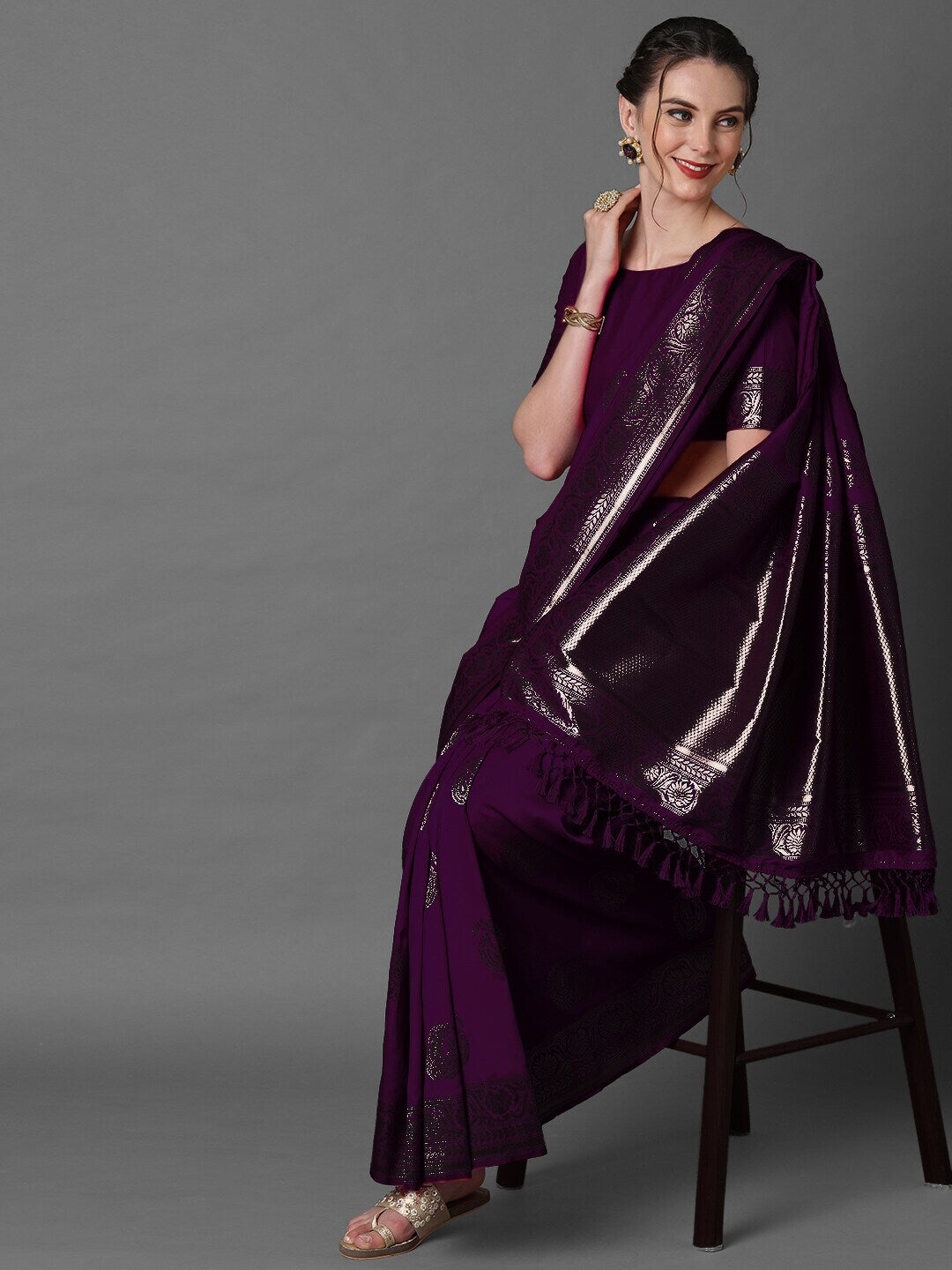 Mitera Ethnic Motifs Woven Design Zari Banarasi Saree | Swadesiicart