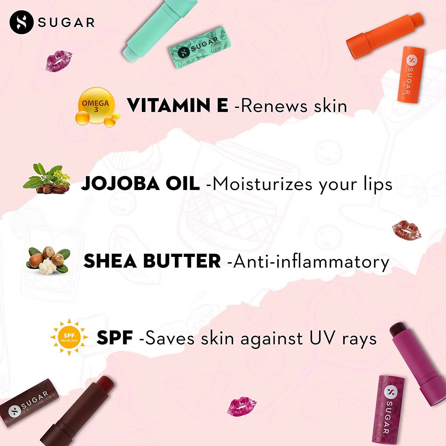 Sugar Cosmetics Tipsy Lip Balm - 02 Cosmopolitan - Swadesiicart
