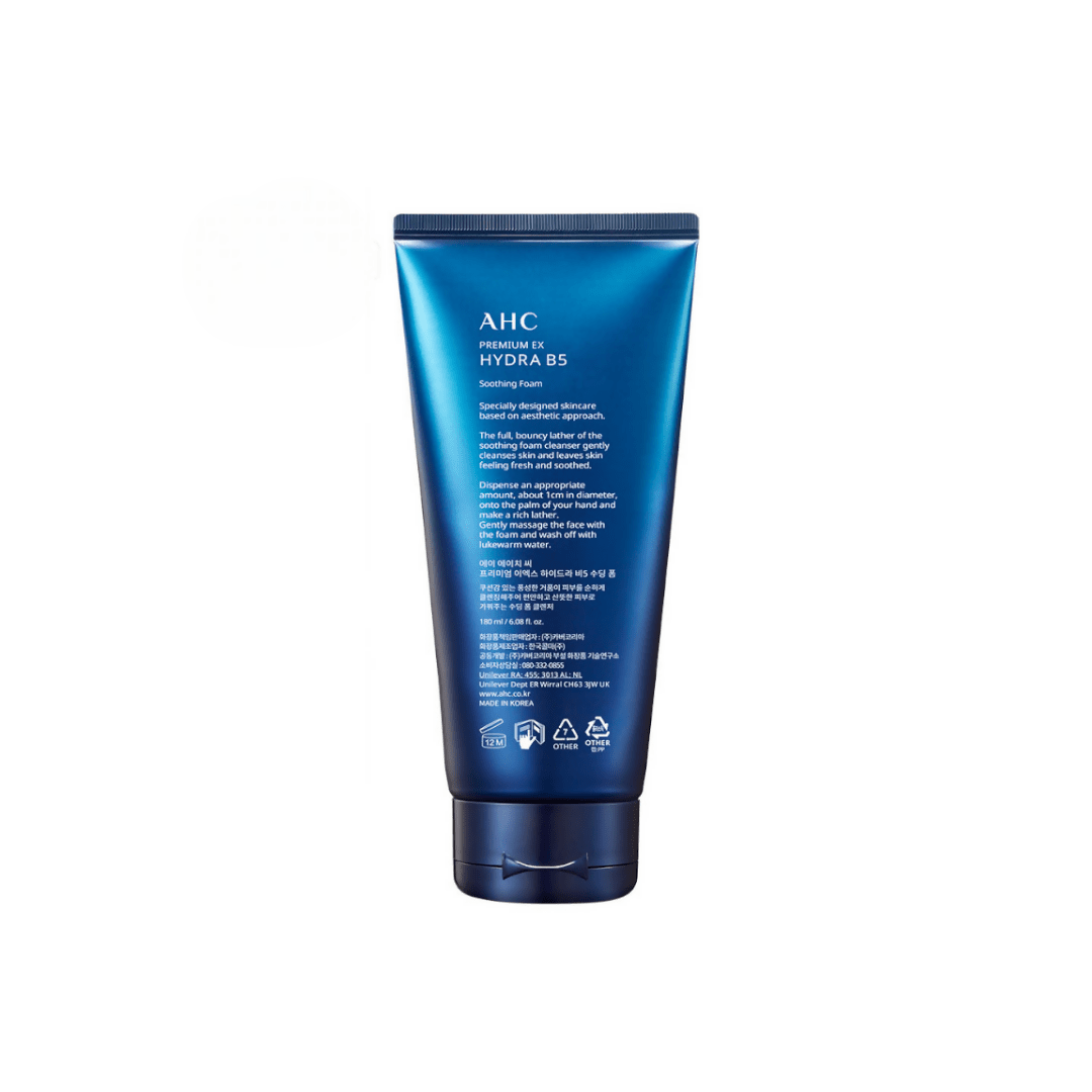 AHC Premium EX Hydra B5 Soothing Foam Face Cleanser - Korean skincare | Swadesiicart