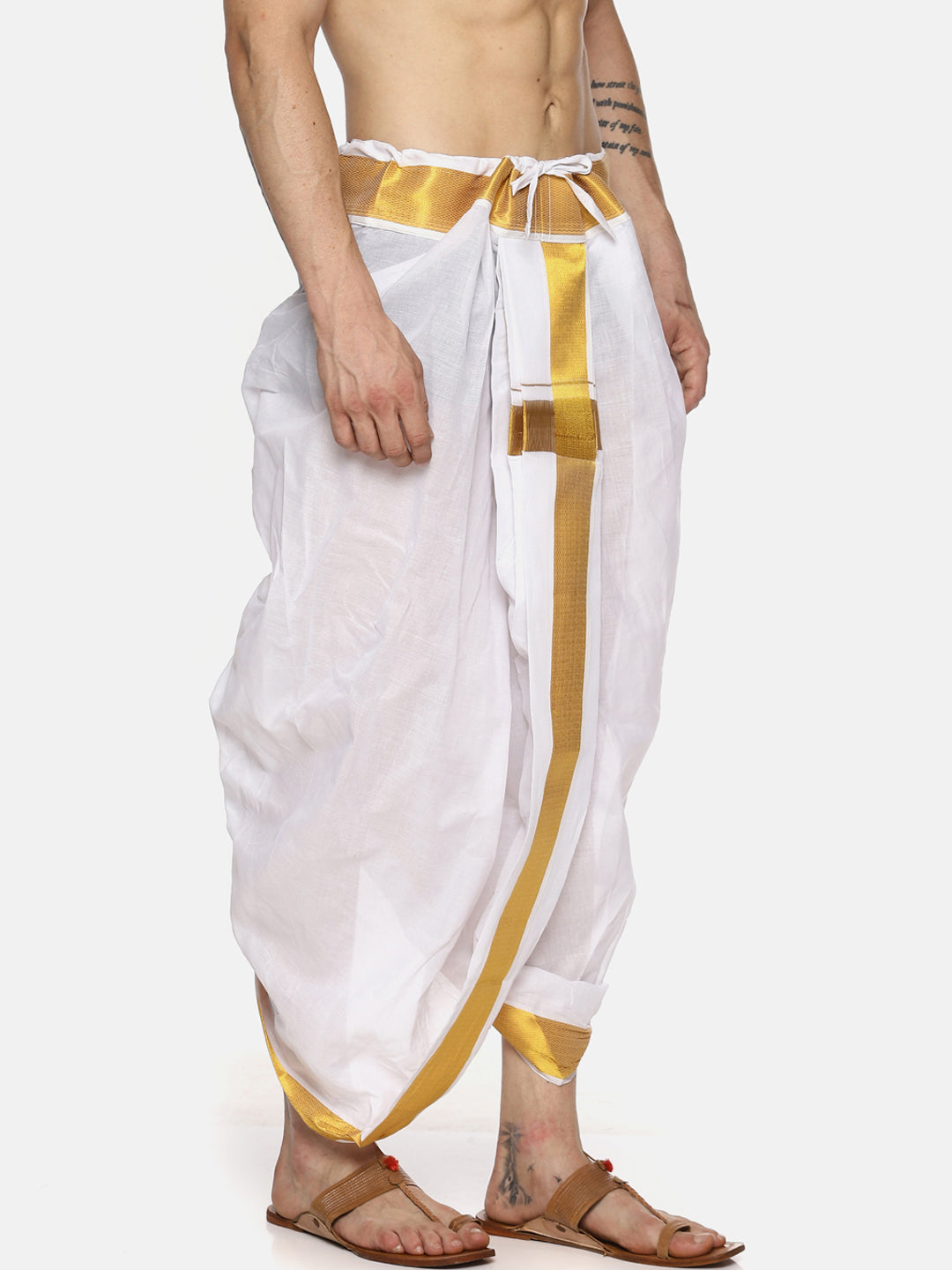 Sethukrishna Men White Solid Readymade Dhoti Pants | Swadesiicart