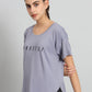 MKH Typography Printed Drop-Shoulder Sleeves Relaxed Fit Dri-FIT T-shirt - Swadesiicart