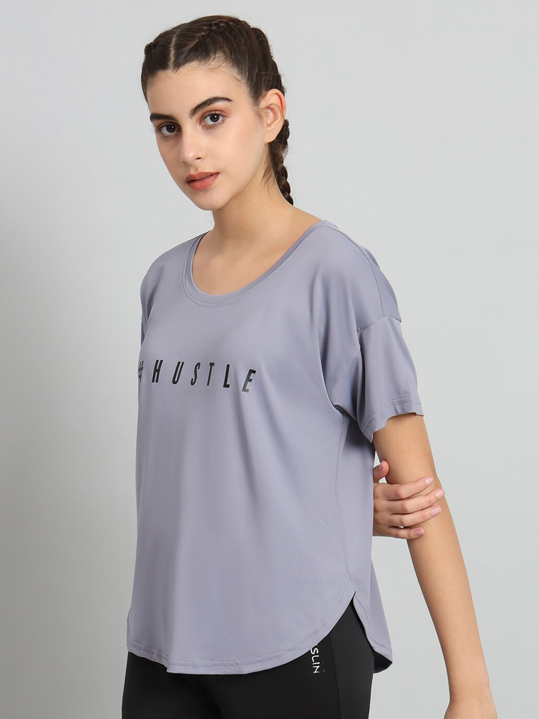 MKH Typography Printed Drop-Shoulder Sleeves Relaxed Fit Dri-FIT T-shirt - Swadesiicart