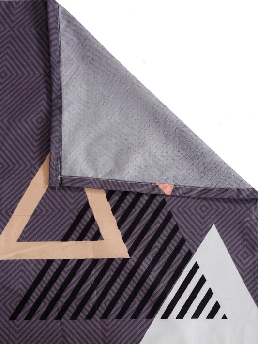 Home Sizzler Purple Geometric 210 TC Cotton 1 Double Queen Bedsheet With 2 Pillow Covers - Swadesiicart