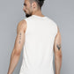 Alcis Men Off White Typography Printed Slim Fit Gym T-shirt | Swadesiicart