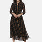 Souchii Women Black Printed A-Line Dress - SOUCHII