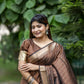 Vishnu Weaves Women's Coffee Raw Silk Saree with Blouse - Swadesiicart