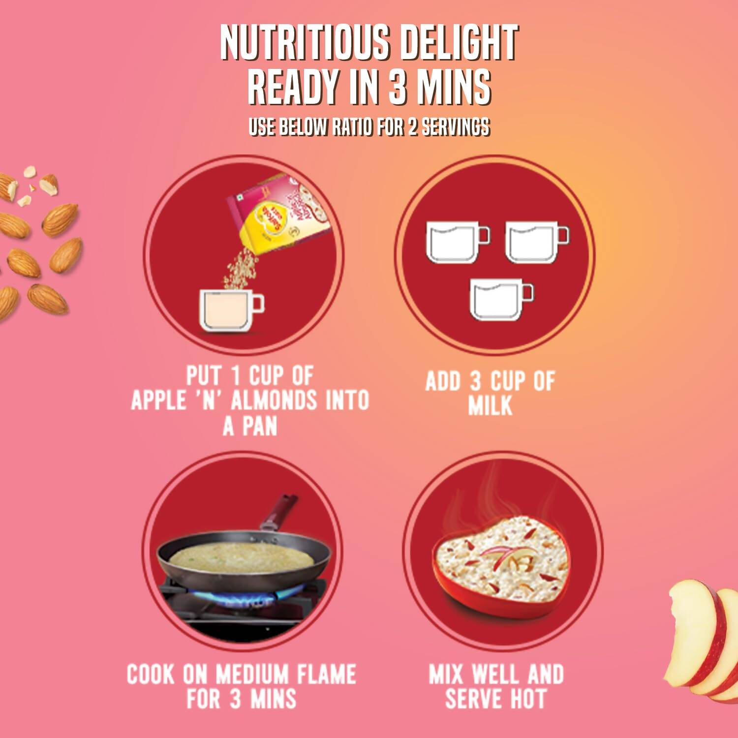 Saffola Oats with Apple 'n' Almonds - Swadesiicart