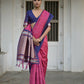 Vishnu Weaves Women's Rani Raw Silk Saree with Blouse - Swadesiicart