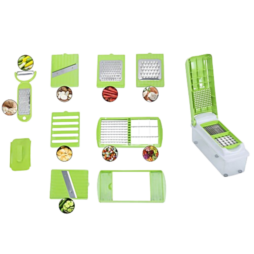 Anjali Vegetable & Fruit Cutter Dicer 12 In 1 - Green