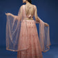 House of Panchhi Peach Net Sequinse Work Lehenga & Blouse, Dupatta | Swadesiicart