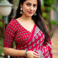 Rani Poly Georgette Ajrak Saree with Unstitched Blouse - Hiral Fashion | Swadesiicart