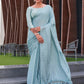 Tikhi Imli Geometric Printed Saree With Tassels | Swadesiicart