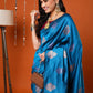 Anouk Blue & Gold-Toned Ethnic Motifs Woven Design Banarasi Saree | Swadesiicart
