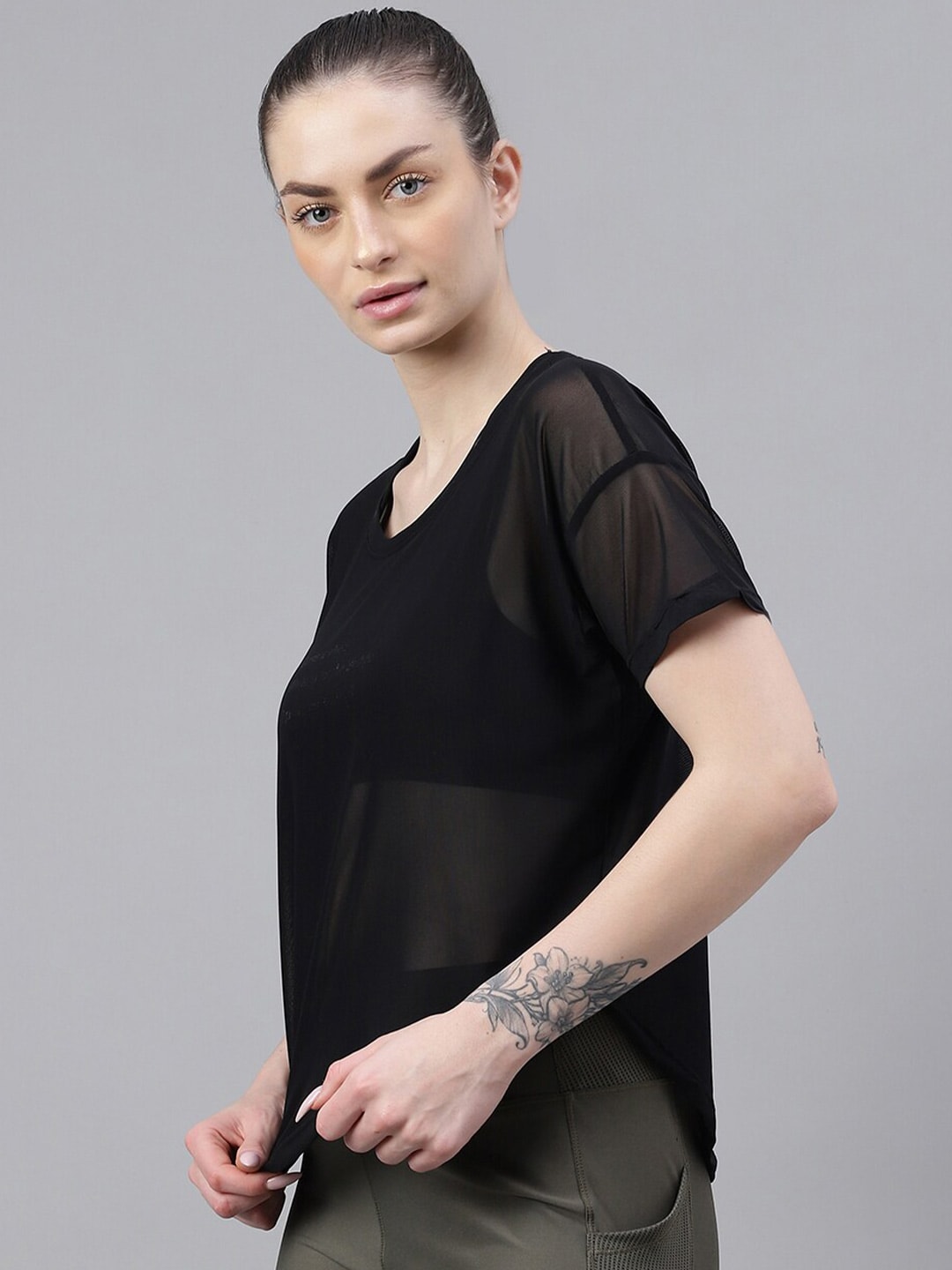 MKH Dri-FIT Typography Printed Drop Shoulder Sleeves T-Shirt - Swadesiicart