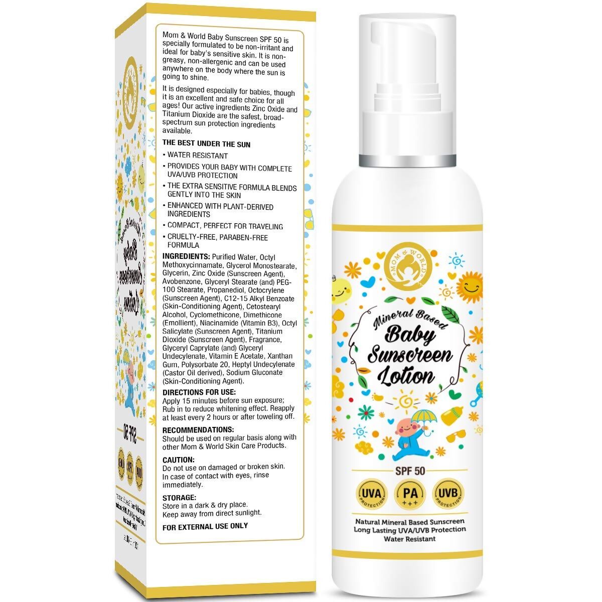 Mom & World Baby Sunscreen Lotion - Swadesiicart