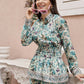 Sea Green Rayon Floral Printed Top with Matching Bottom - Eesha - Swadesiicart