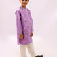 Lil Drama Mishti Purple Kurta Pyjama Set For Boys | Swadesiicart