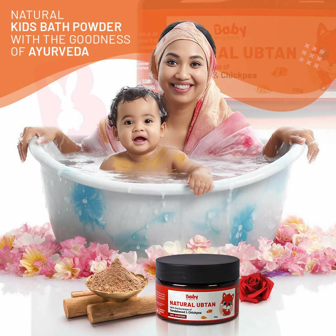 Babyorgano Natural Ubtan Face Pack, Skin Lightening and Tan Removal For Babies - Swadesiicart
