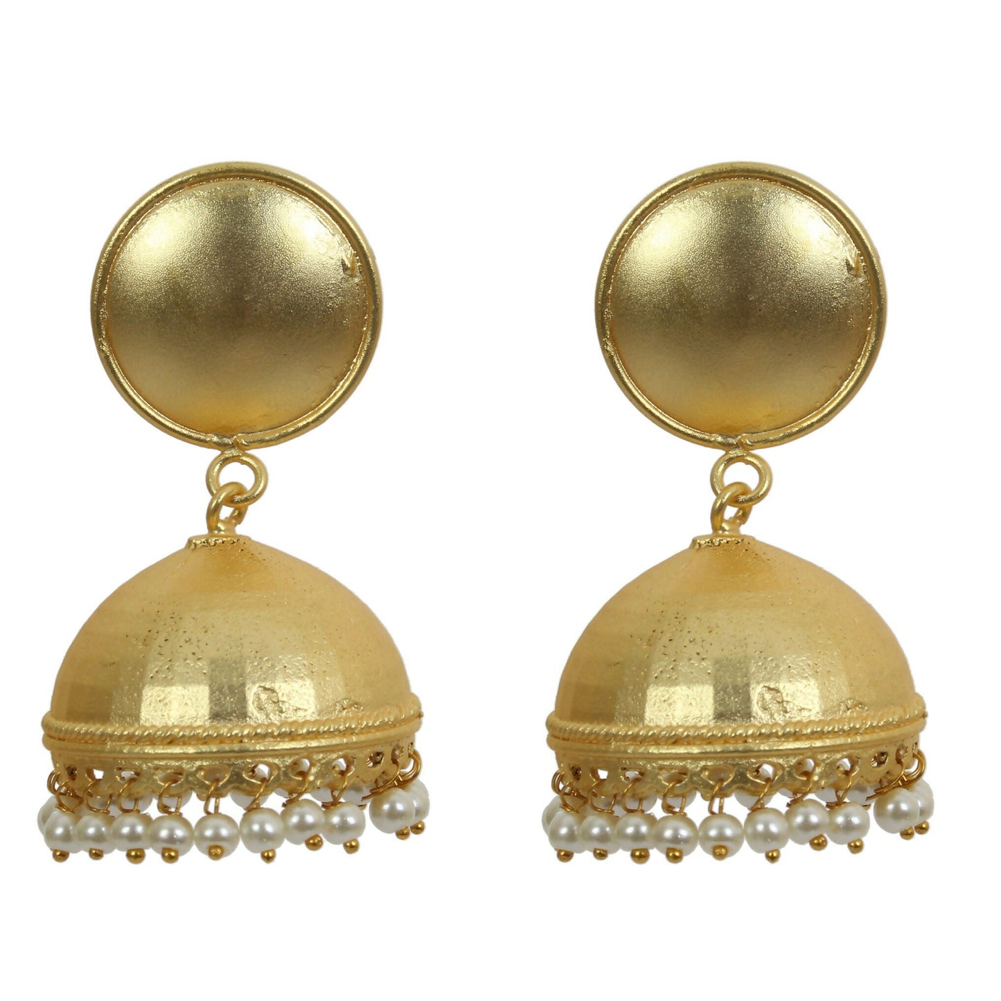 Joban Fashion Women Matte Gold Brass Jhumka | Swadesiicart