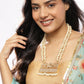 Gold-Toned White Brass Gold-Polished Necklace - Ruby Raang | Swadesiicart