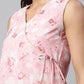 Ahalyaa Women Pink Organza Digital Printed Dress | Swadesiicart