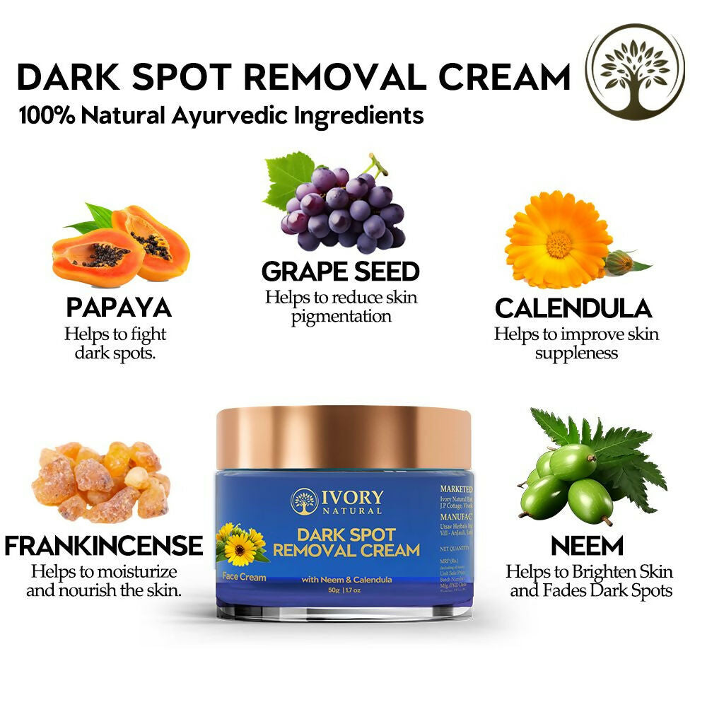 Ivory Natural Dark Spot Removal Face Cream For Dark Spots And Achieve A Glowing Tone | Swadesiicart