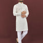 Anaita Beige Embroidered Silk Straight Kurta