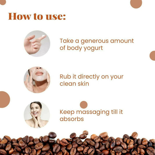 NutriGlow NATURAL'S Raw Irish Coffee Body Yogurt for Instant Hydration & Moisturization - Swadesiicart