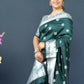 Jyoti Fashion Women's Bottle Green Soft Banarasi Silk Zari Woven Saree with Blouse | Swadesiicart
