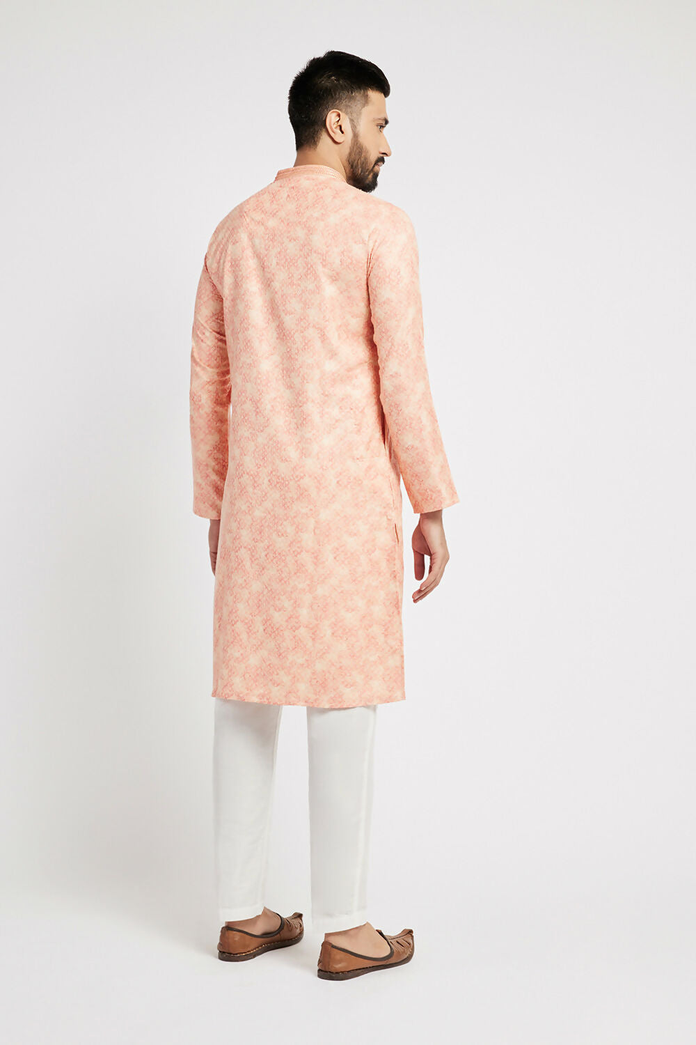 Ethnic India Peach Men's Kurta | Swadesiicart