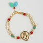 NVR Women & Men Set of 2 Multicolor Stone-Studded & Beaded Bhaiya Bhabhi Rakhi With Roli Chawal | Swadesiicart