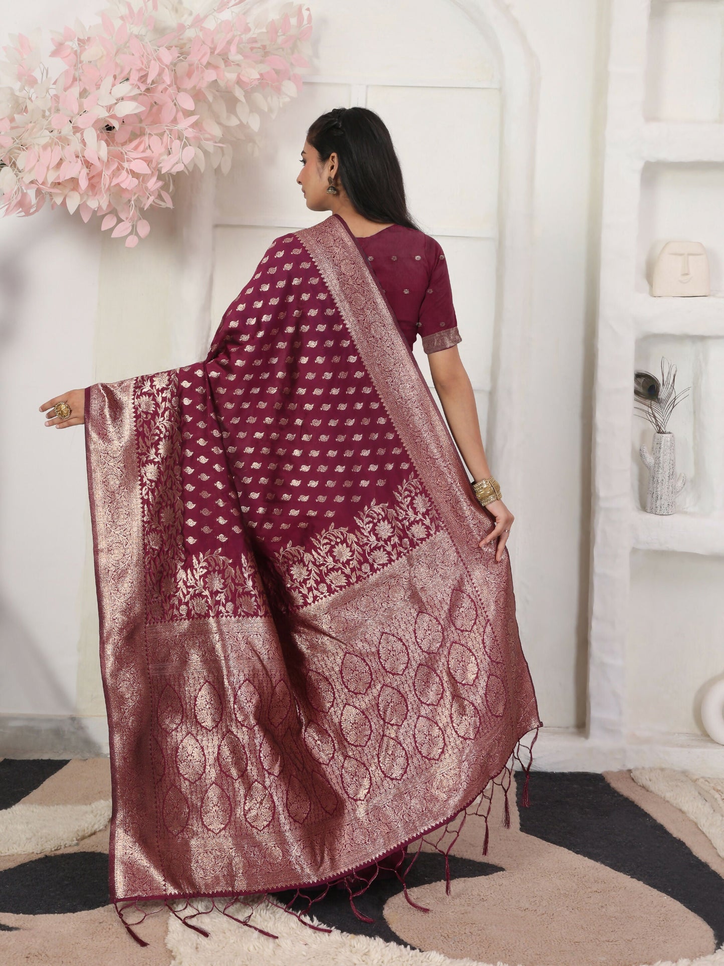 Shree Shyam Fashion Lichi Silk Green Saree