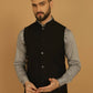 Even Apparels Pure Wool Nehru Jacket - Black | Swadesiicart