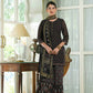 Juniper Black Georgette Festive Floral Print Straight Tunic-Sharara For Women | Swadesiicart