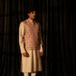 Brown Viscose Designer Printed Men's Kurta Set with Koti - Mahotsav