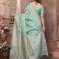 Aastha Fashion Sea Green Soft Organza Silk Weaving Saree