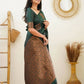DEIANA'S Beautiful Designer Golden zari Soft Lichi Silk Saree - Green - Swadesiicart