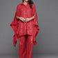 Ahalyaa Women Floral Printed Tunic with Palazzos - Red Color | Swadesiicart